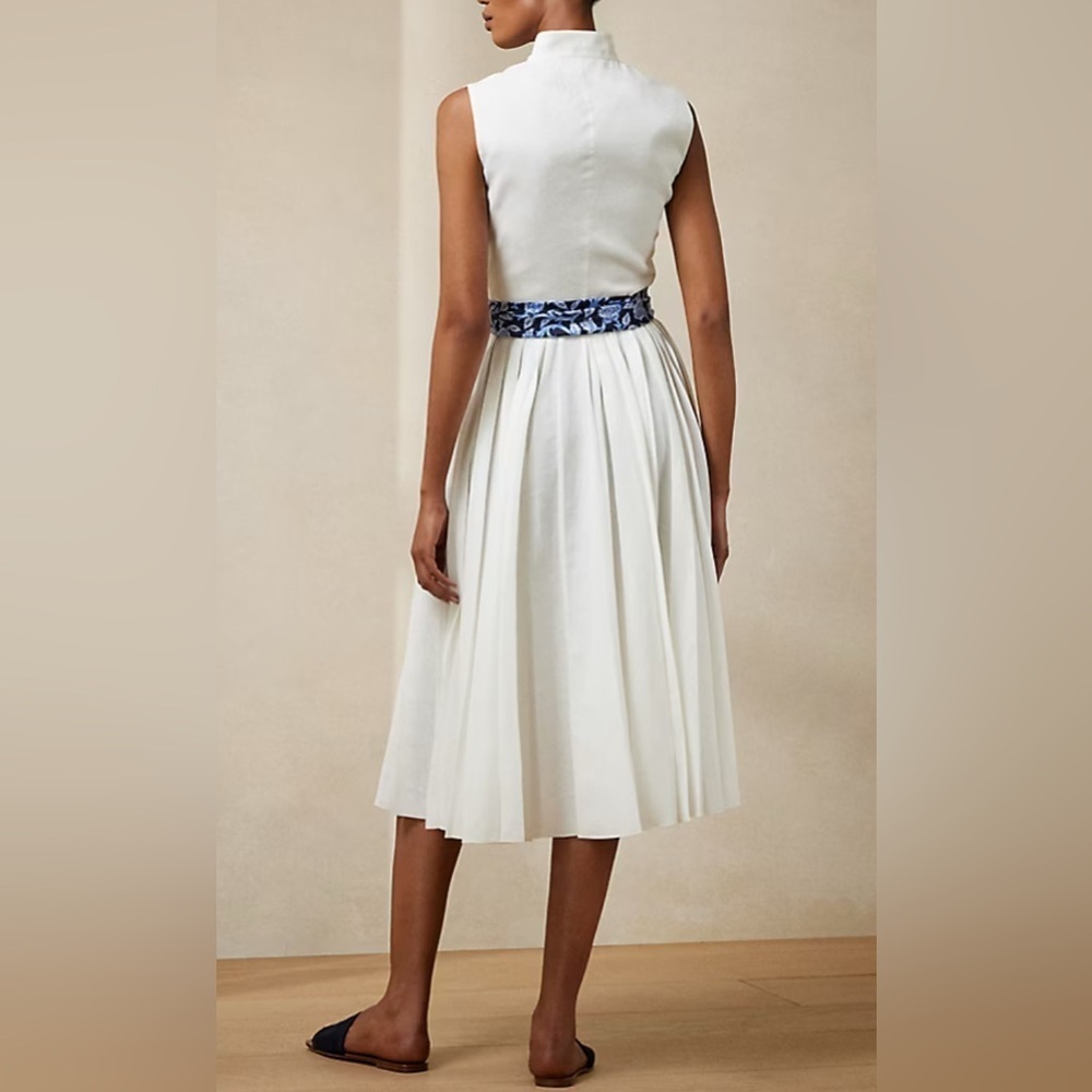 Ralph Lauren Collection Roald Pleated Linen Sleeveless Day Dress NWT - Picture 4 of 12